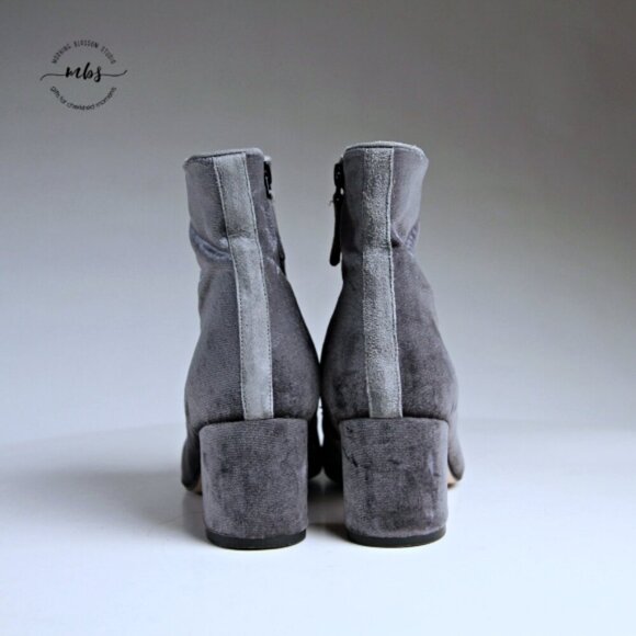 J. Crew Hadley Velvet Ankle Boots Gray Women 8.5 - Picture 4 of 15